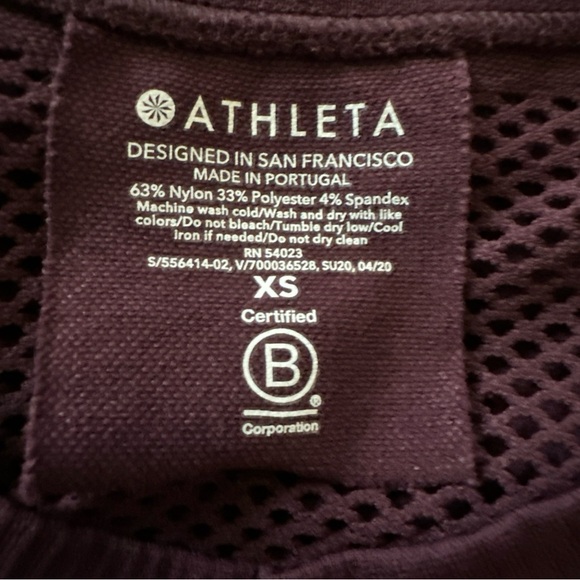Athleta Purple Mesh Workout Tank Top Size XS Perforated Ventilated Beachy Gym - Picture 10 of 10